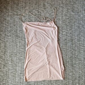PrettyLittleThing Nude Backless Dress
